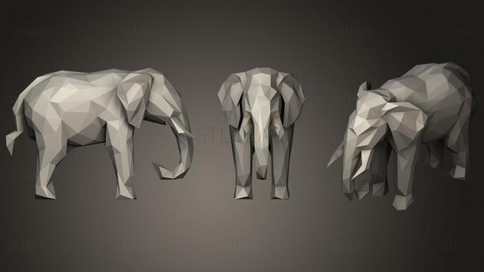 Статуэтки животных Низкополигональный Слон